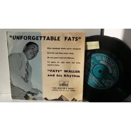 FATS WALLER & HIS RHYTHM unforgettable fats, 7 inch single, 7EG 8255