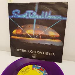 ELECTRIC LIGHT ORCHESTRA, sweet talkin' woman, B side bluebird is dead, PURPLE VINYL, S JET 121, 7" single