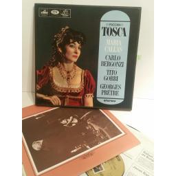 Puccini Tosca Maria Callas, Carlo Bergonzi, Tito Gobbi, Georges Pretre. 1st Edition White Angel 2LP Box. SAN 149-50 SLS 917/2