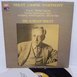 Holst - Sir Adrian Boult, London Philharmonic Orchestra & Choir With Felicity Palmer ‎– Choral Symphony, SAN 354, 12" LP