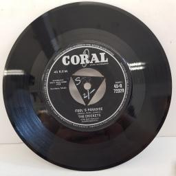 THE CRICKETS, think it over, B side fool's paradise, 45-Q 72329, 7" single