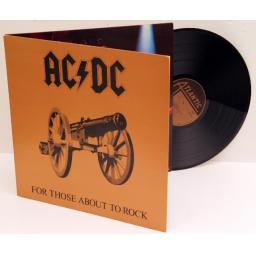 AC/DC for those about to rock K50851 embossed sleeve.