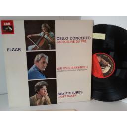 ELGAR. JACQUELINE DU PRE, LONDON ORCHESTRA, SIR JOHN BARBIROLLI, JANET BAKER cello concerto/ sea pictures, ASD 655