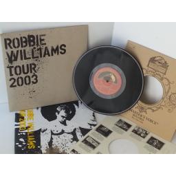 ROBBIE WILLIAMS millennium, replica 78 RPM single, HMV78, Includes 2003 tour programme AND TICKET STUB