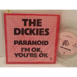 THE DICKIES paranoid, i'm ok you're ok, 7" clear vinyl, AMS 7368