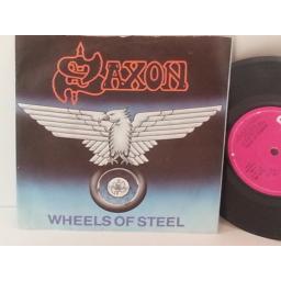 SAXON wheels of steel, 7 inch single, CAR 144