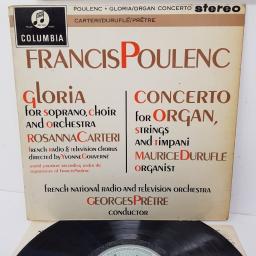 Francis Poulenc - Rosanna Carteri, Maurice Duruflé, Georges Prêtre, French National Radio And Television Orchestra ‎– Gloria/ Concerto For Organ, SAX 2445, 12 inch LP