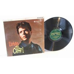 CLIFF RICHARD, Listen to Cliff MONO. Green and gold label. 1961. Columbia