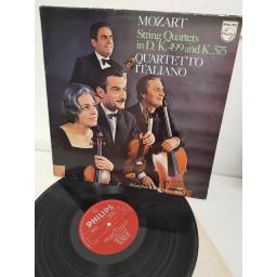 MOZART, QUARTETTO ITALIANO, string quartets in D, K. 499 and K. 575, 6500 241, 12" LP