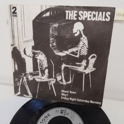 THE SPECIALS, ghost town, B side why? and friday night saturday morning, CHS TT17, 7" single