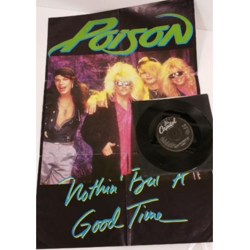 POISON nothin' but a good time, 7 inch single, double sided poster sleeve, CLP 486