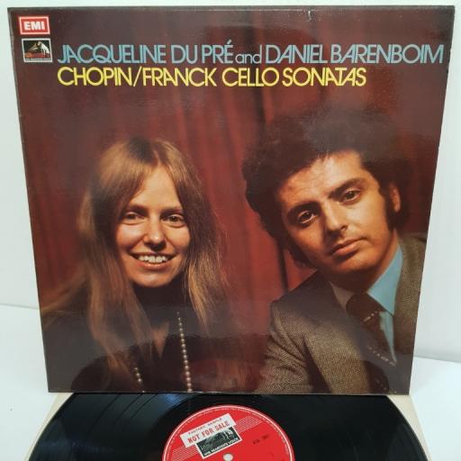 JACQUELINE DU PRE AND DANIEL BARENBOIM, chopin/franck: cello sonatas, ASD 2581, 12" LP, factory sample