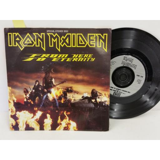 IRON MAIDEN from here to eternity, PICTURE SLEEVE, 7 inch single, single sided, etched, EMS 240