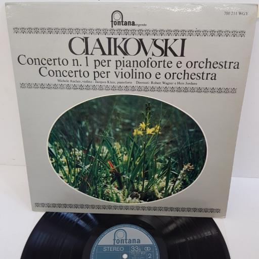 CIAIKOVSKI (Tschaikowsky) ‎– Concerto N.1 Per Pianoforte E Orchestra - Concerto Per Violino E Orchestra, 700 211 WGY, 12" LP