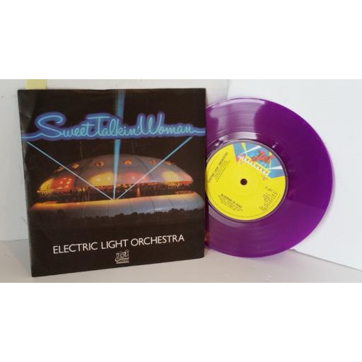 ELECTRIC LIGHT ORCHESTRA sweet talkin' woman, 7 inch single, purple vinyl, JET 121