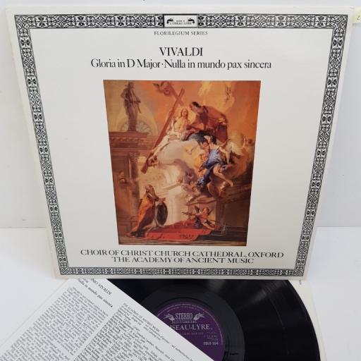 Vivaldi - Choir Of Christ Church Cathedral, Oxford, The Academy Of Ancient Music ‎– Gloria In D Major • Nulla In Mundo Pax Sincera, DSLO 554, 12" LP
