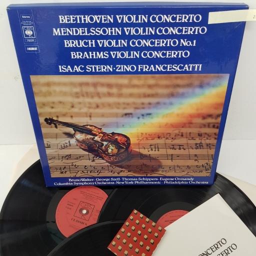 ISAAC STERN, ZINO FRANCESCATTI, BRUNO WALTER, GEORGE SZELL, THOMAS SCHIPPERS, EUGEN ORMANDY, COLUMBIA SYMPHONY ORCHESTRA, NEW YORK PHILHARMONIC, PHILADELPHIA ORCHESTRA, beethoven violin concerto, mendelssohn violin concerto, bruch violen concert no. 1, br
