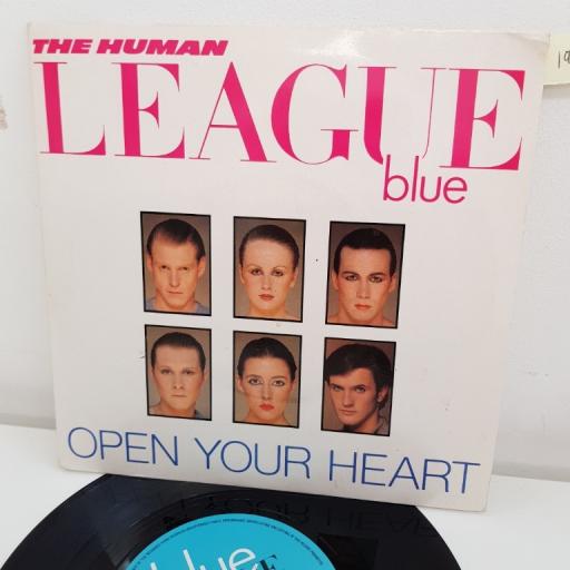 THE HUMAN LEAGUE blue, open your heart, B side non-stop, VS453, 7" single