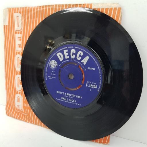 SMALL FACES, whatcha gonna do about it, B side what's a matter baby, F.12208, 7" single