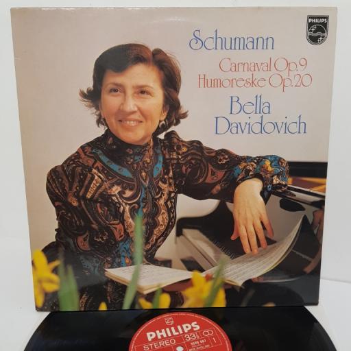 Schumann - Bella Davidovich ‎– Carnaval Op. 9 / Humoreske Op. 20, 9500 667, 12" LP