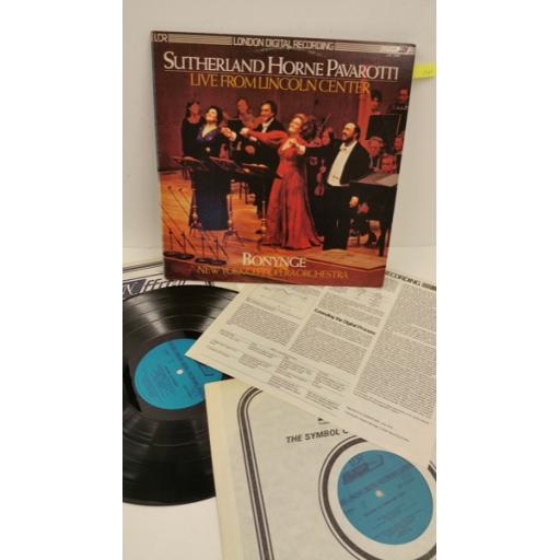 BONYNGE, SUTHERLAND, HORNE, PAVAROTTI, NEW YORK CITY OPERA ORCHESTRA live from lincoln center, gatefold sleeve with centre attached booklet, 2 x lp, LDR 72009