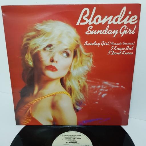 BLONDIE, sunday girl, B side (french version) + I know but I don't know, CHS 12 2320, 12" single