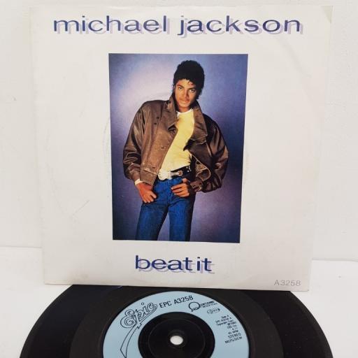 MICHAEL JACKSON, beat it, B side burn this disco out, A3258, 7" single