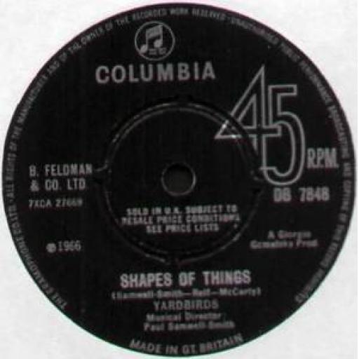 THE YARDBIRDS shapes of things / you're a better man than i, 7 inch single, DB 7848