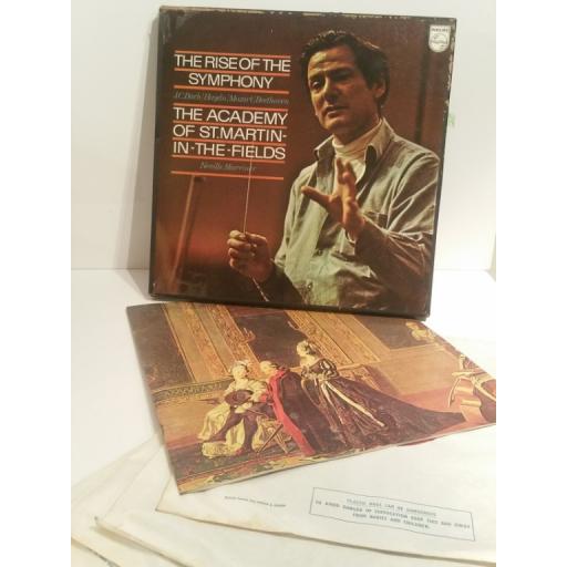MARRINER RISE OF THE SYMPHONY, BACH, MOZART, BEETHOVEN, HAYDEN. PHILIPS ED.1 STEREO 4LP 6707013
