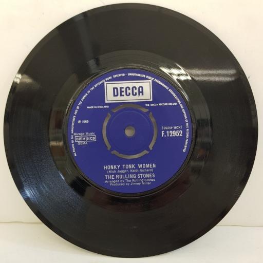 THE ROLLING STONES, honky tonk women, B side you can't always get what you want, F.12952, 7" single