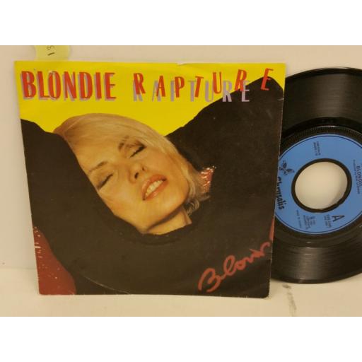 BLONDIE rapture, PICTURE SLEEVE, 7 inch single, CHS 2485