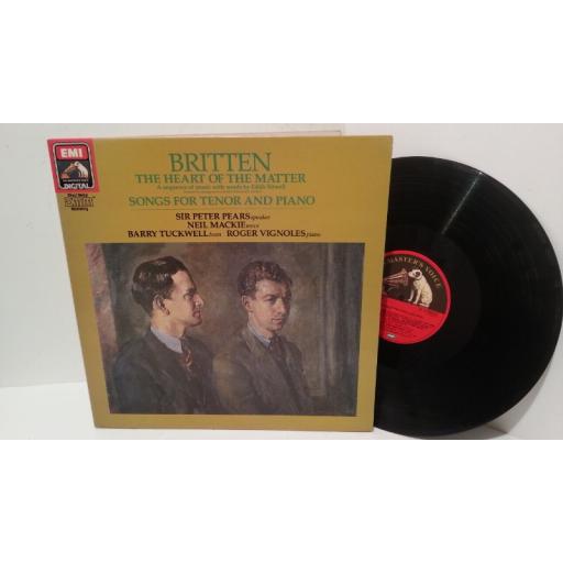 BRITTEN, PEARS, MACKIE, TUCKWELL, VIGNOLES the heart of the matter etc, gatefold, EL 27 06531