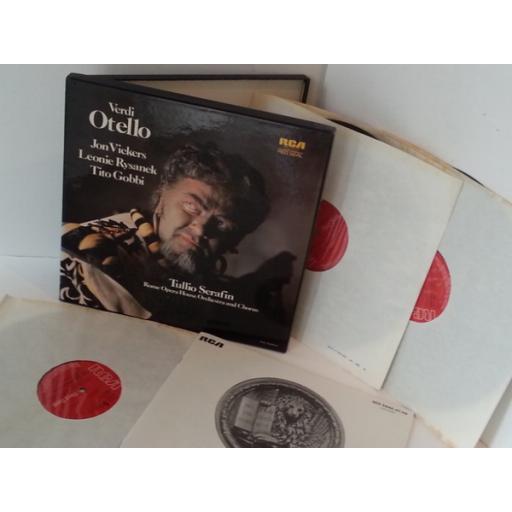 VERDI, TULLIO SERAFIN, ROME OPERA HOUSE ORCHESTRA AND CHORUS otello, SER 5646-48, 3 x vinyl and libretto