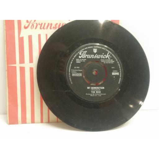 THE WHO my generation & shout and shimmy 7" SINGLE BRUNSWICK 05944