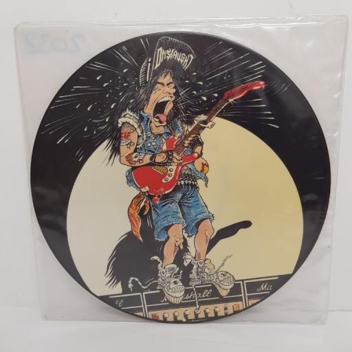 ONSLAUGHT, let there be rock, B side shellshock and metal forces, LONXP 224, 12" single, picture disc