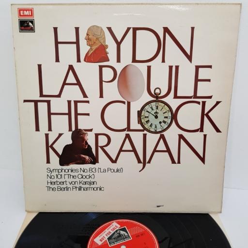 Haydn, Herbert von Karajan, The Berlin Philharmonic ‎– Symphonies No. 83 ("La Poule") / No. 101 ("The Clock"), ASD 2817, 12" LP, factory sample