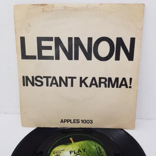 JOHN LENNON, instant karma!, B side who has seen the wind?, APPLES 1003, 7 inch single
