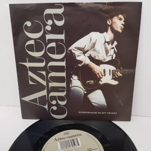 AZTEC CAMERA, somewhere in my heart, B side everybody is a number one (boston '86 version), YZ 181, 7" single