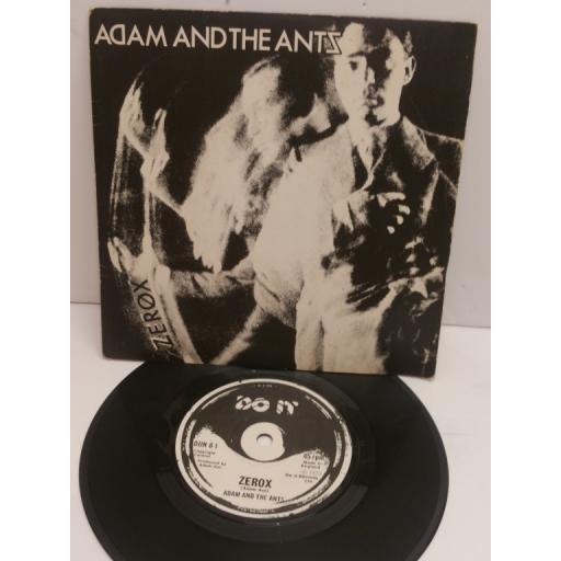 ADAM AND THE ANTS zerox, whip in my valise. 7 inch picture sleeve. DUN8