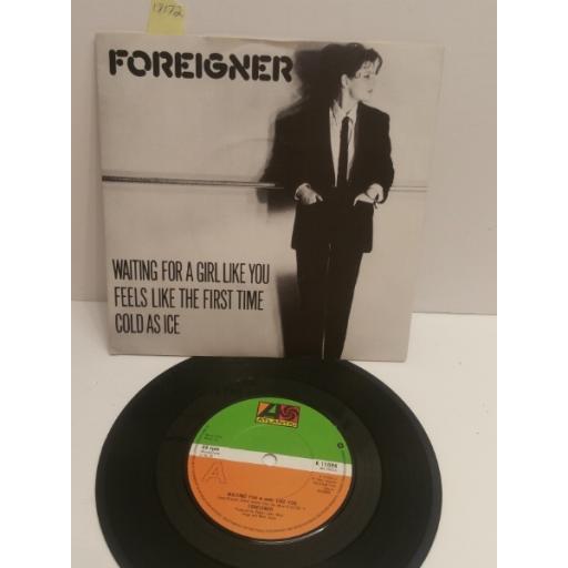 FOREIGNER waiting for a girl like you & feels like the first time & cold as ice K11696. 7" PICTURE SLEEVE SINGLE