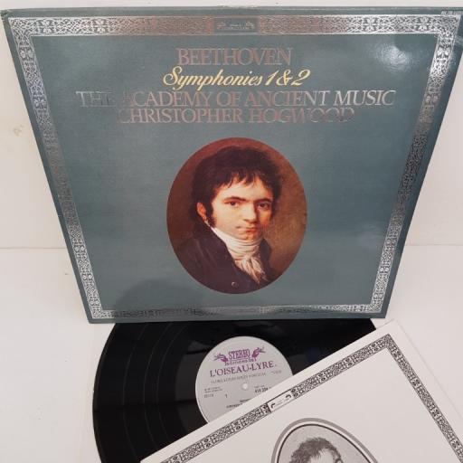 Beethoven - The Academy Of Ancient Music, Christopher Hogwood ‎– Symphonies 1 & 2, 414 338-1, 12" LP