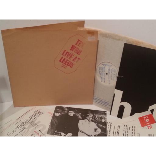 THE WHO live at leeds, red stamp on sleeve, gatefold, complete with