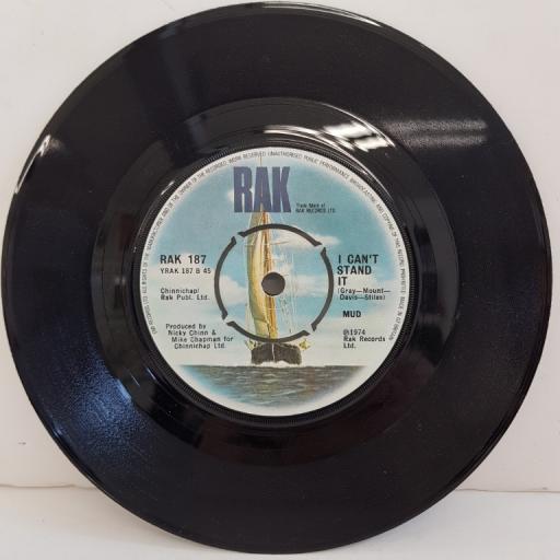 MUD, lonely this christmas, B side I can't stand it, RAK 187, 7" single