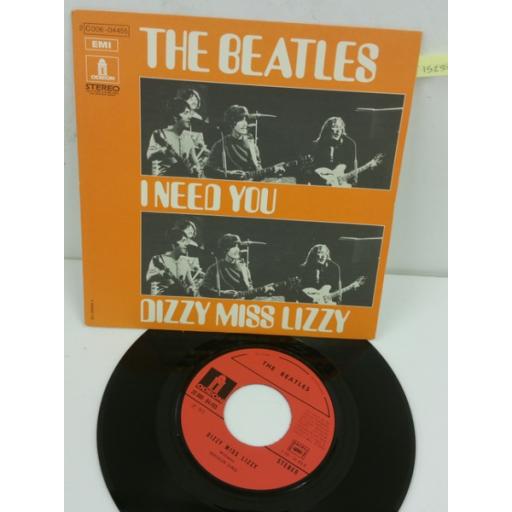 THE BEATLES i need you / dizzy miss lizzy, 7 inch single, 2C 006 04455