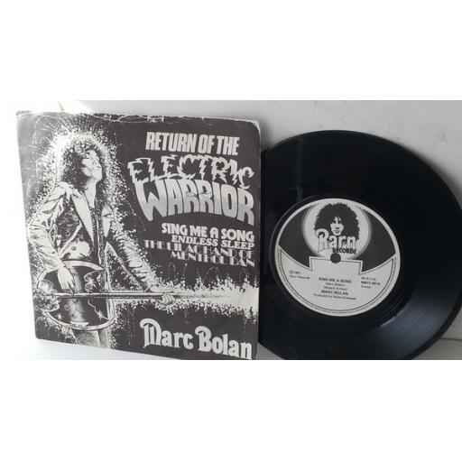 MARC BOLAN return of the electric warrior, OFFICAL FAN CLUB PICTURE SLEEVE 7" single, MBFS 001