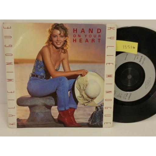 KYLIE MINOGUE hand on your heart, PICTURE SLEEVE, 7 inch single, PWL 35