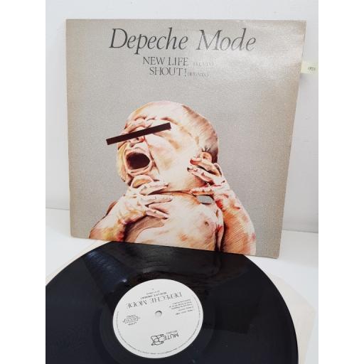 DEPECHE MODE new life (remix) and shout (remix), 12" single, stereo, 12mute014