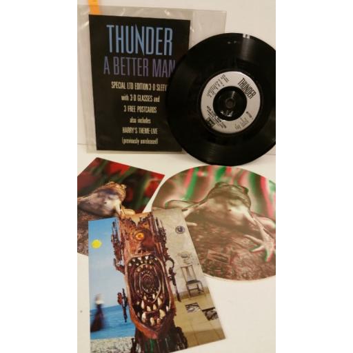 THUNDER a better man, 7 inch single, limited edition 3D sleeve, 2 postcards, BETTER1