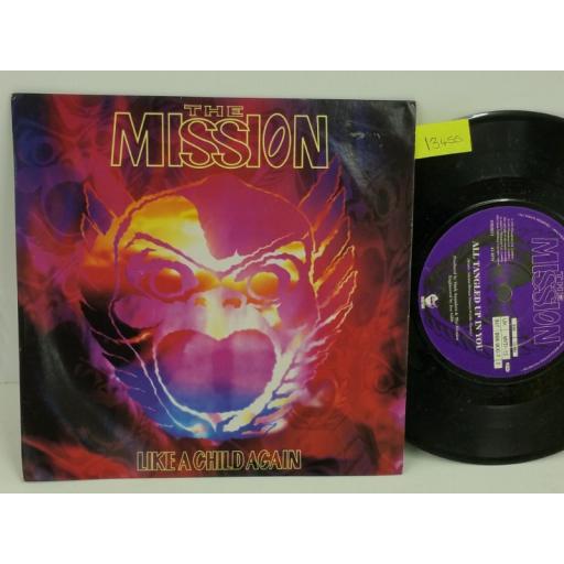 THE MISSION like a child again, PICTURE SLEEVE, 7 inch single, MYTH 13