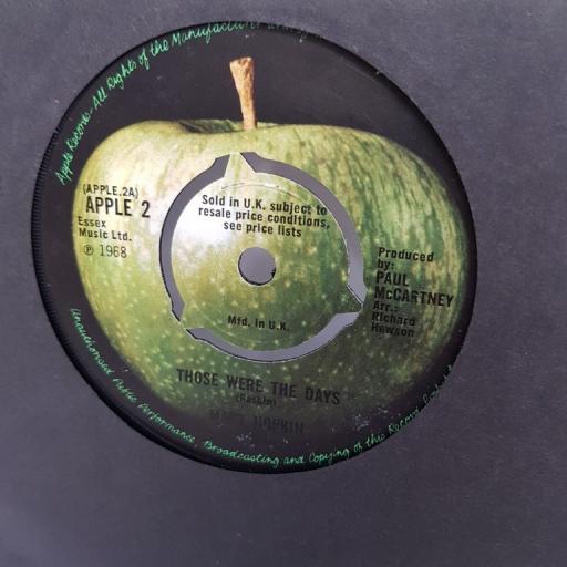 MARY HOPKIN , those were the days, B side turn turn turn, APPLE ", 7" single